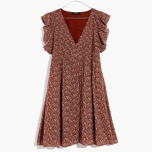 Madewell Pintuck Mini Dress in Florentine Floral Size XS